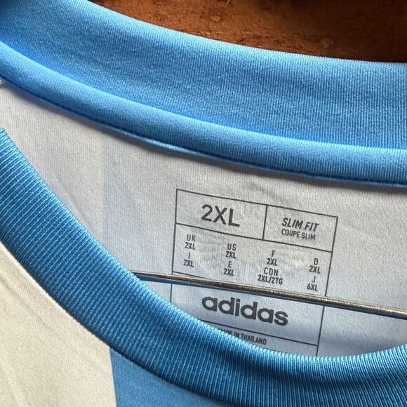 Adidas Argentina Soccer Jersey Mens 2XL Striped Messi #10 World Cup 2022 NEW - Picture 12 of 15